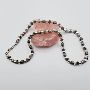 Vintage napier silver beaded necklace 19" long estate find jewelry euc